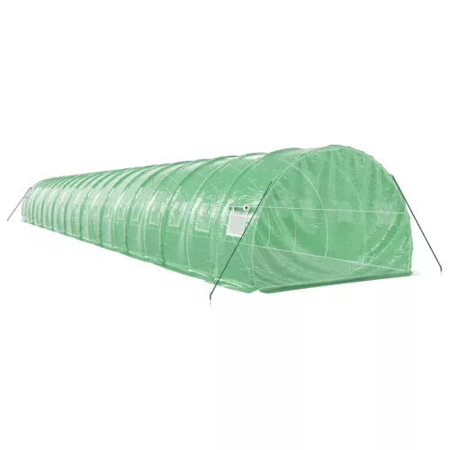  zöld acélvázas melegház 60 m² 20 x 3 x 2 m