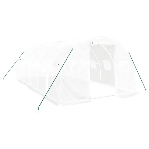  fehér acélvázas melegház 18 m² 6 x 3 x 2 m