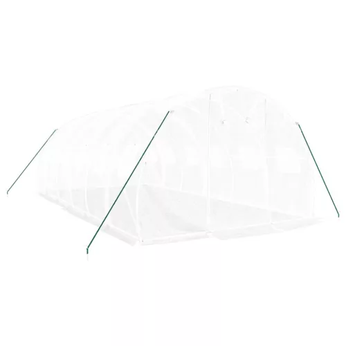  fehér acélvázas melegház 18 m² 6 x 3 x 2 m