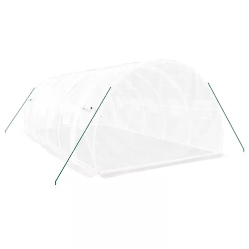  fehér acélvázas melegház 18 m² 6 x 3 x 2 m