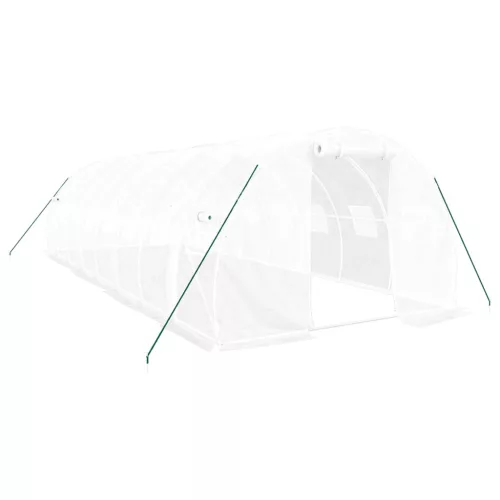  fehér acélvázas melegház 24 m² 8x3x2 m