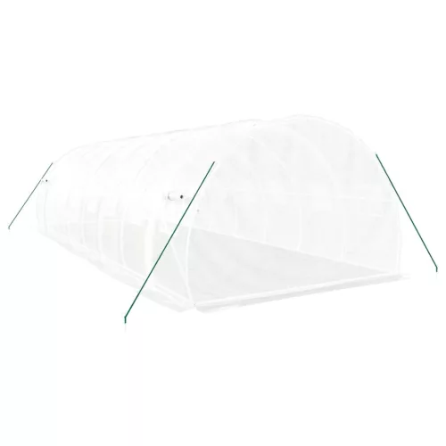  fehér acélvázas melegház 24 m² 8x3x2 m