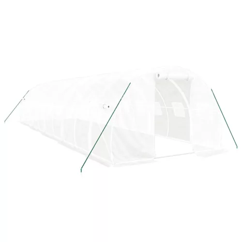  fehér acélvázas melegház 30 m² 10x3x2 m