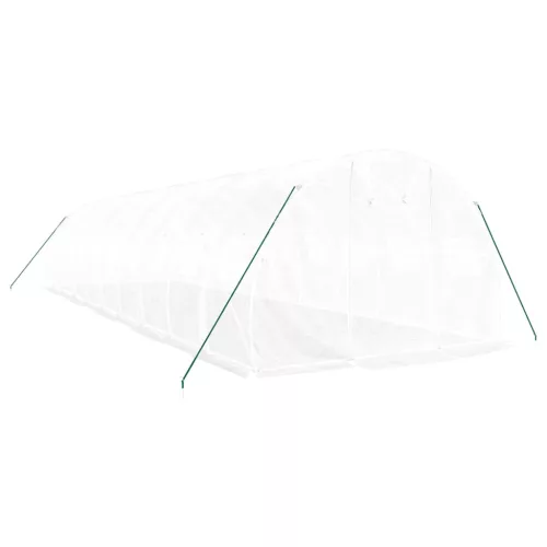  fehér acélvázas melegház 30 m² 10x3x2 m