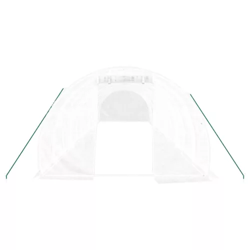  fehér acélvázas melegház 36 m² 12 x 3 x 2 m