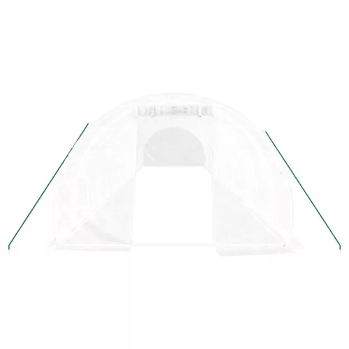  fehér acélvázas melegház 42 m² 14 x 3 x 2 m