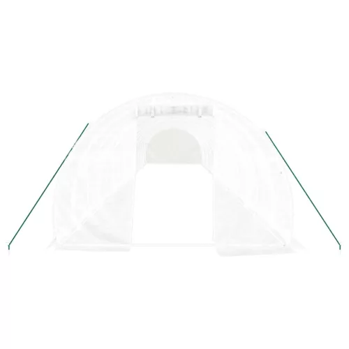  fehér acélvázas melegház 48 m² 16 x 3 x 2 m