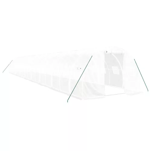  fehér acélvázas melegház 54 m² 18 x 3 x 2 m