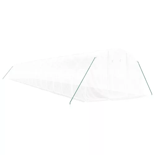  fehér acélvázas melegház 54 m² 18 x 3 x 2 m