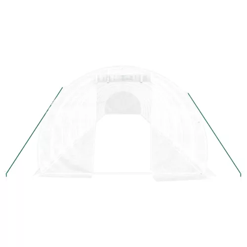  fehér acélvázas melegház 54 m² 18 x 3 x 2 m