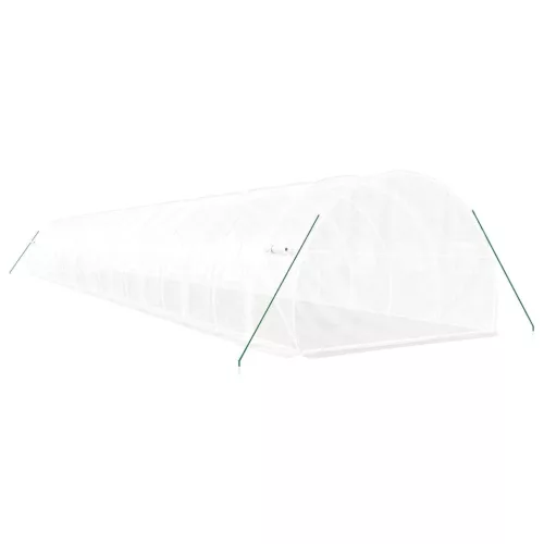  fehér acélvázas melegház 54 m² 18 x 3 x 2 m