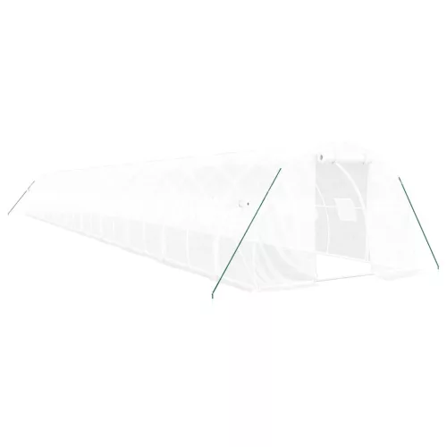  fehér acélvázas melegház 60 m² 20x3x2 m