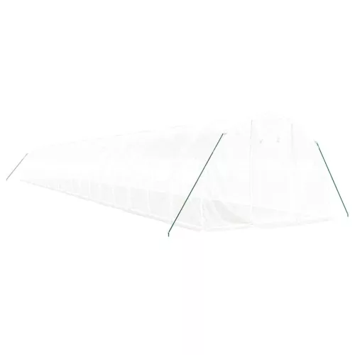  fehér acélvázas melegház 60 m² 20x3x2 m