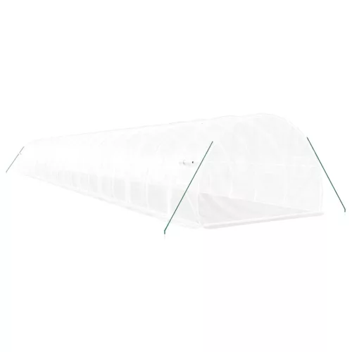  fehér acélvázas melegház 60 m² 20x3x2 m