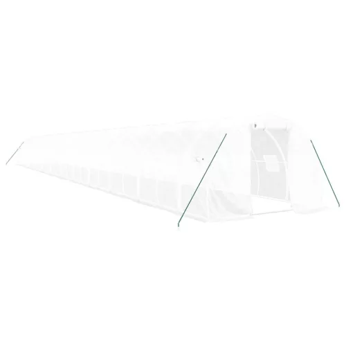  fehér acélvázas melegház 72 m² 24 x 3 x 2 m