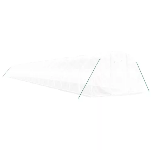  fehér acélvázas melegház 72 m² 24 x 3 x 2 m