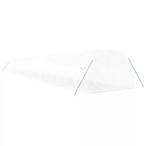  fehér acélvázas melegház 72 m² 24 x 3 x 2 m