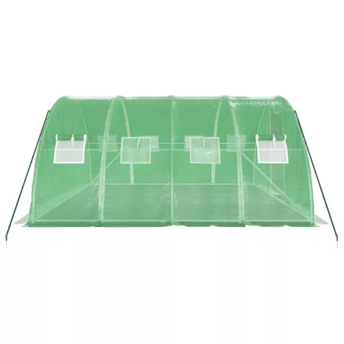  zöld acélvázas melegház 16 m² 4 x 4 x 2 m