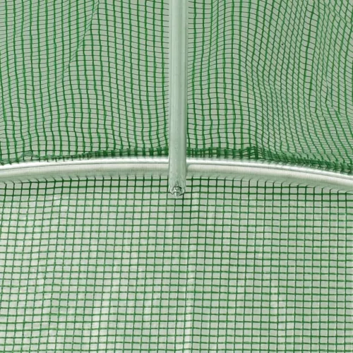  zöld acélvázas melegház 96 m² 24 x 4 x 2 m