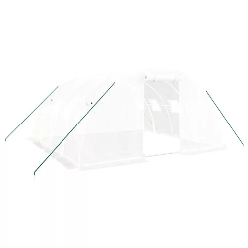  fehér acélvázas melegház 16 m² 4 x 4 x 2 m