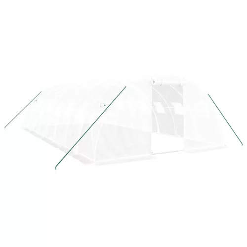  fehér acélvázas melegház 32 m² 8 x 4 x 2 m