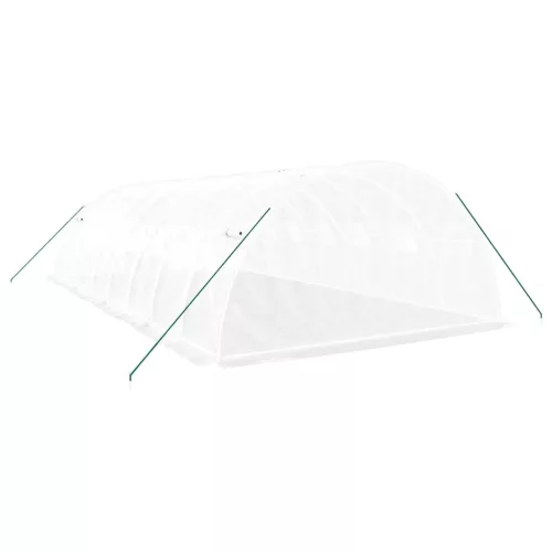  fehér acélvázas melegház 32 m² 8 x 4 x 2 m