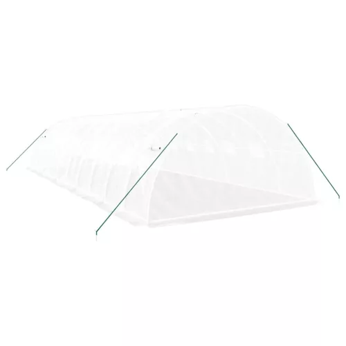  fehér acélvázas melegház 40 m² 10x4x2 m