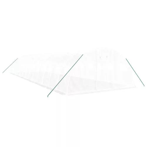  fehér acélvázas melegház 56 m² 14 x 4 x 2 m