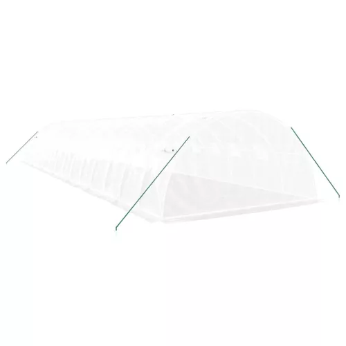  fehér acélvázas melegház 56 m² 14 x 4 x 2 m