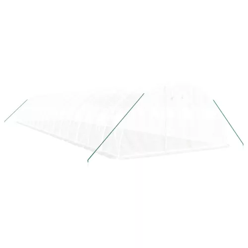  fehér acélvázas melegház 64 m² 16 x 4 x 2 m