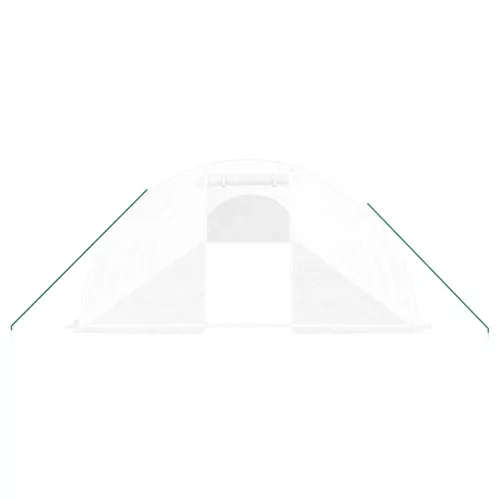  fehér acélvázas melegház 64 m² 16 x 4 x 2 m