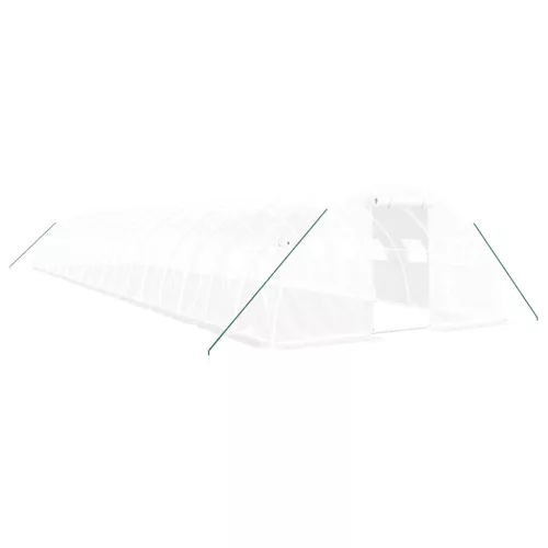  fehér acélvázas melegház 72 m² 18 x 4 x 2 m