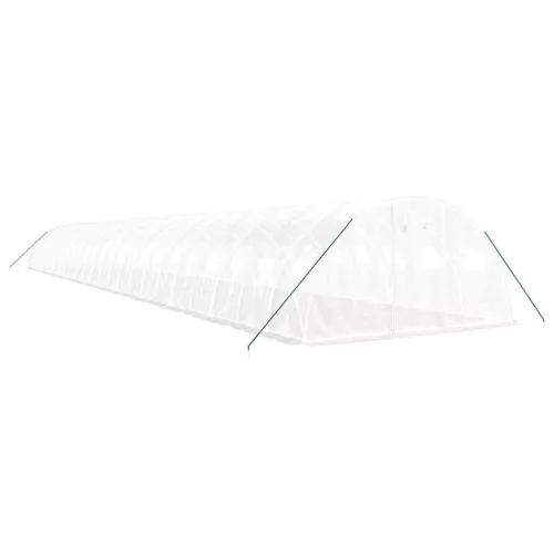  fehér acélvázas melegház 96 m² 24 x 4 x 2 m