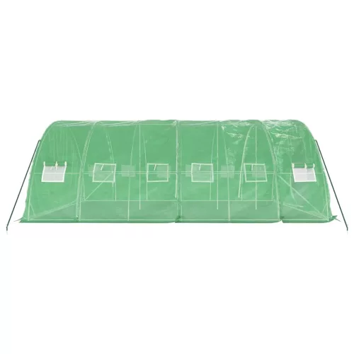  zöld acélvázas melegház 30 m² 6 x 5 x 2,3 m