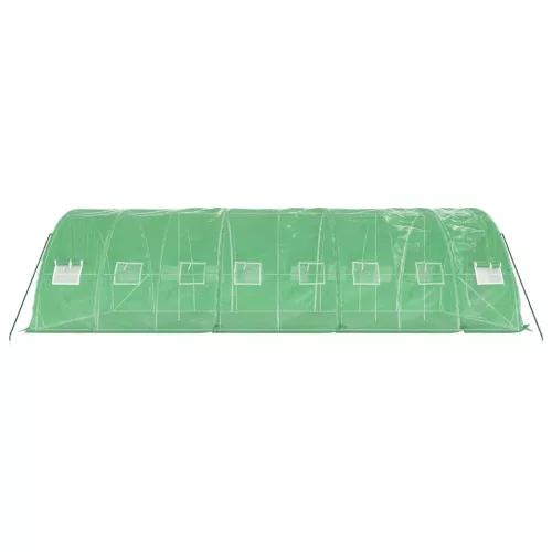  zöld acélvázas melegház 40 m² 8 x 5 x 2,3 m