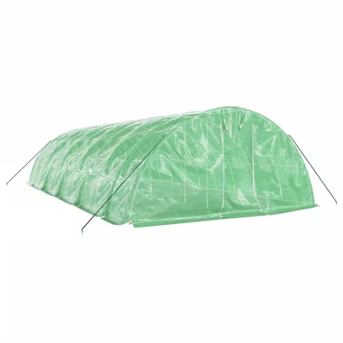  zöld acélvázas melegház 50 m² 10 x 5 x 2,3 m