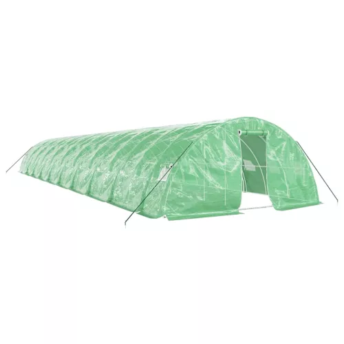  zöld acélvázas melegház 100 m² 20 x 5 x 2,3 m