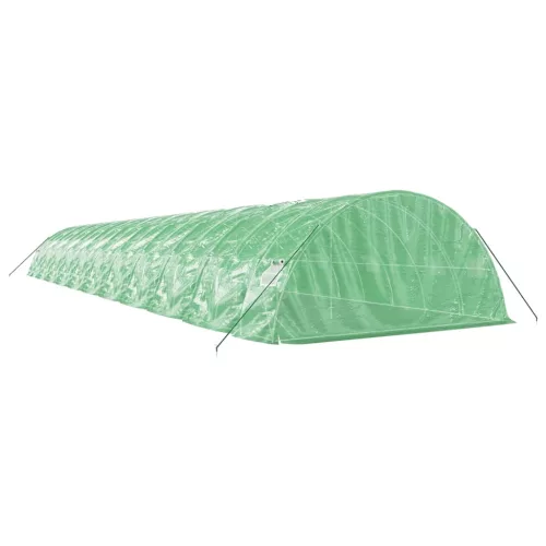  zöld acélvázas melegház 110 m² 22 x 5 x 2,3 m