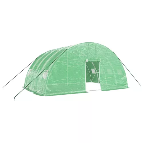  zöld acélvázas melegház 24 m² 6 x 4 x 2,85 m