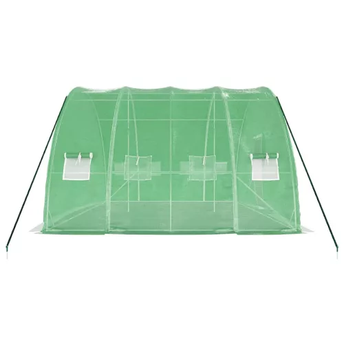  zöld acélvázas melegház 24 m² 6 x 4 x 2,85 m