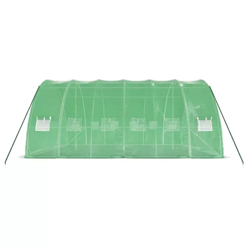  zöld acélvázas melegház 36 m² 6 x 6 x 2,85 m