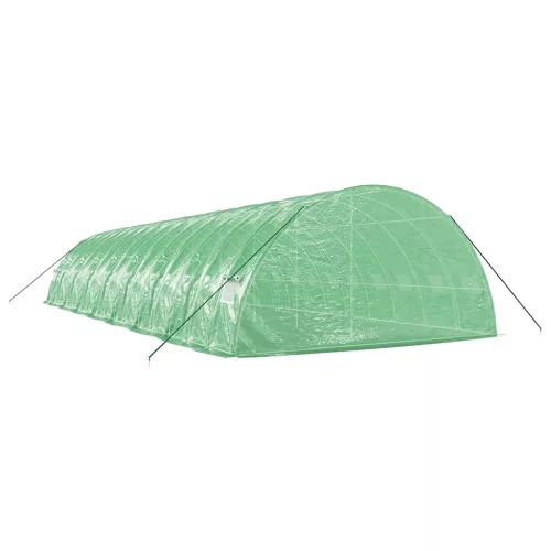  zöld acélvázas melegház 96 m² 16 x 6 x 2,85 m