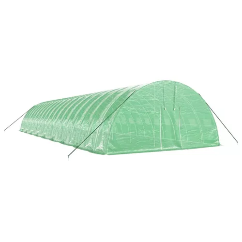  zöld acélvázas melegház 108 m² 18 x 6 x 2,85 m