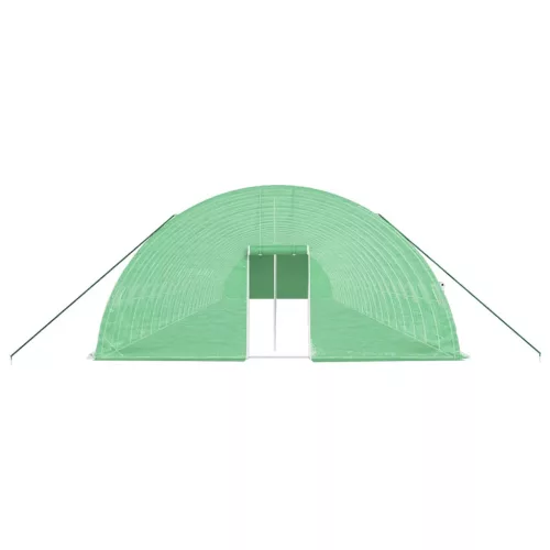  zöld acélvázas melegház 132 m² 22 x 6 x 2,85 m