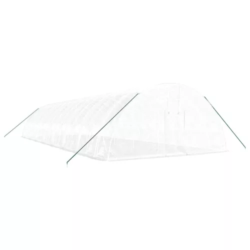  fehér acélvázas melegház 96 m² 16 x 6 x 2,85 m