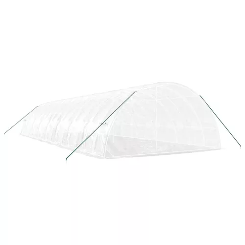  fehér acélvázas melegház 96 m² 16 x 6 x 2,85 m