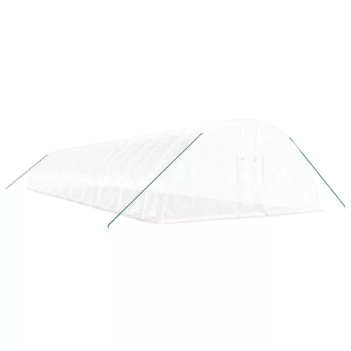  fehér acélvázas melegház 120 m² 20x6x2,85 m