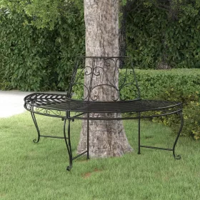 fekete acél félkör alakú fa körüli pad Ø160 cm