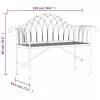  kétszemélyes fekete acél kerti pad 128 cm