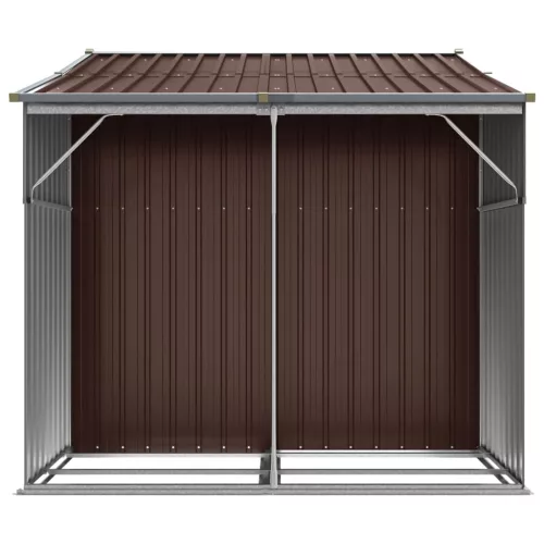  barna horganyzott acél kerti fészer 277 x 192,5 x 179 cm